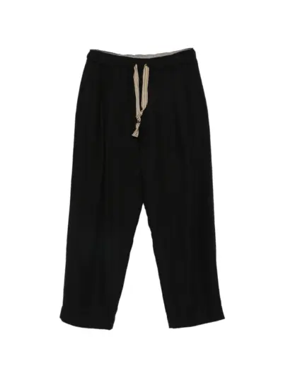 Ziggy Chen drawstring-fastening trousers - Black