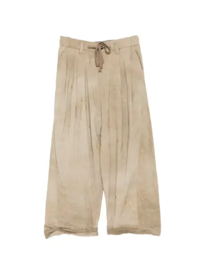 Ziggy Chen drawstring wide-leg trousers - Neutrals