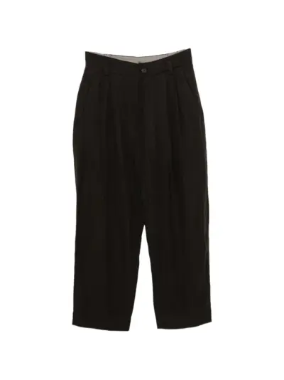 Ziggy Chen linen pleated trousers - Brown