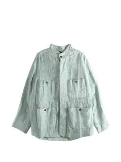 Ziggy Chen linen shirt jacket - Green