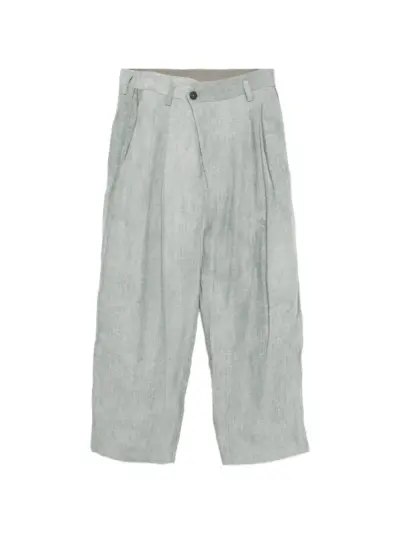 Ziggy Chen linen trousers - Green