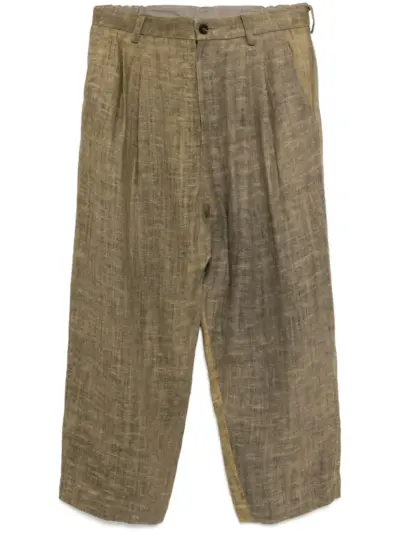 Ziggy Chen linen trousers - Green