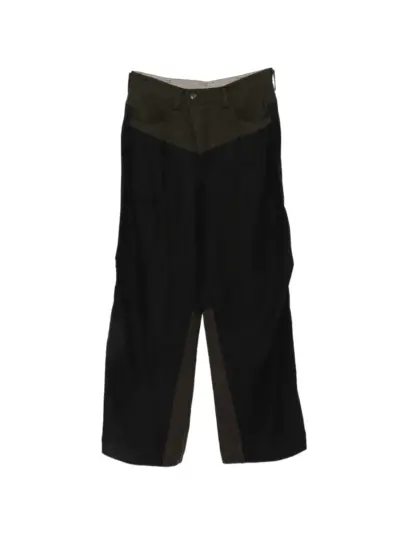 Ziggy Chen panelled wide-leg trousers - Black