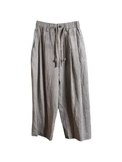 Ziggy Chen pleated drawstring trousers - Grey