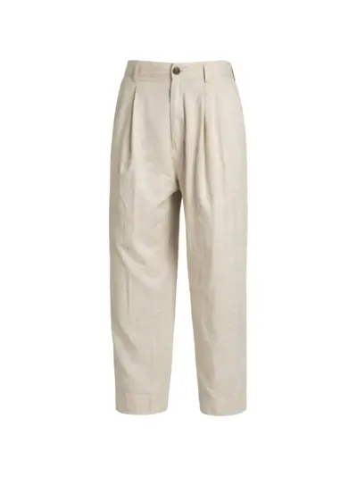 Ziggy Chen pleated straight-leg trousers - Neutrals