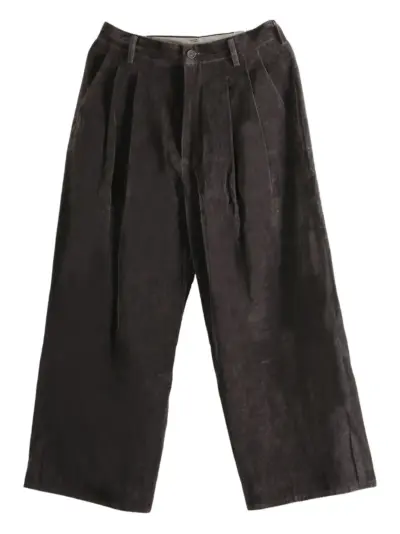 Ziggy Chen pleated wide-leg trousers - Brown