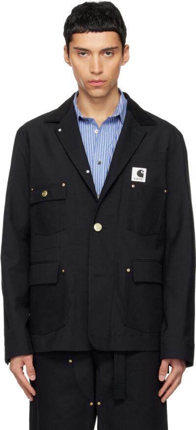 sacai Black Carhartt WIP Edition Suiting & Duck Blazer
