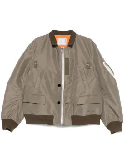 sacai classic-collar bomber jacket - Green