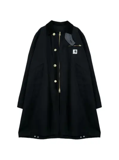 sacai corduroy-collar cotton jacket - Black