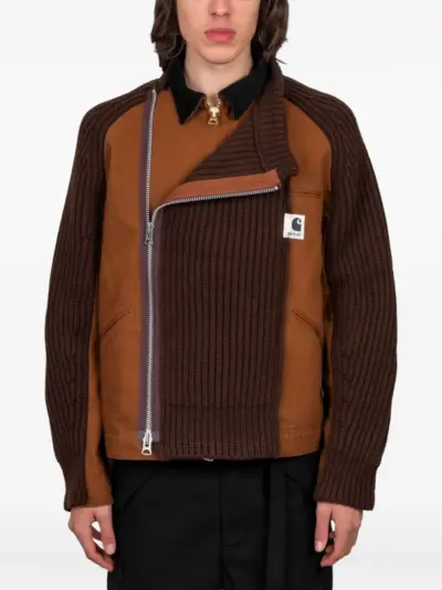 sacai long-sleeves jacket - Brown