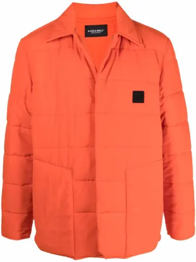 A-COLD-WALL* logo-patch padded jacket - Orange
