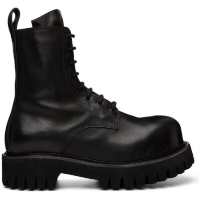 A DICIANNOVEVENTITRE Black Horse Octa Combat Boots