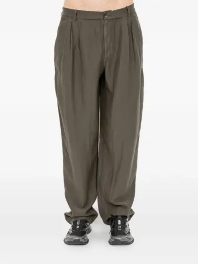 Andrea Ya'aqov pleated patch-pocket trousers - Brown