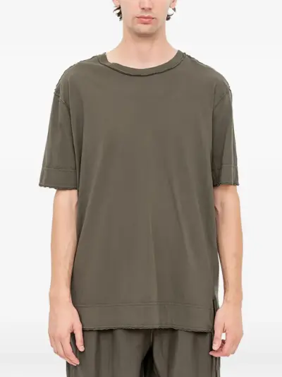 Andrea Ya'aqov raw-edge panelled T-shirt - Brown