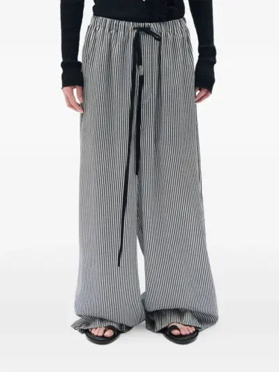 Ann Demeulemeester Albertus relaxed striped trousers - White