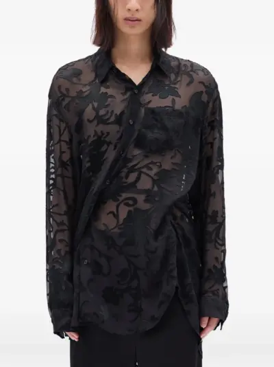 Ann Demeulemeester Mark floral pocket shirt - Black