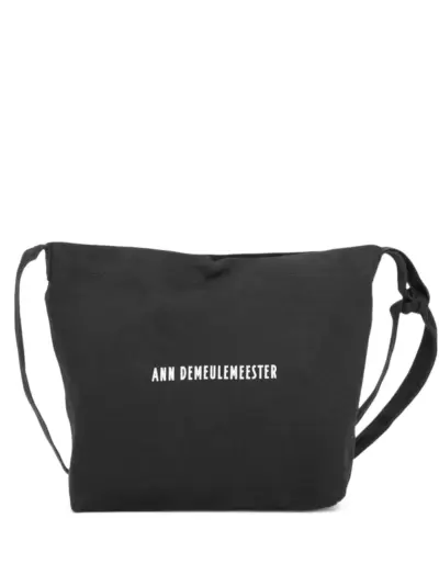Ann Demeulemeester medium cotton shoulder bag - Black