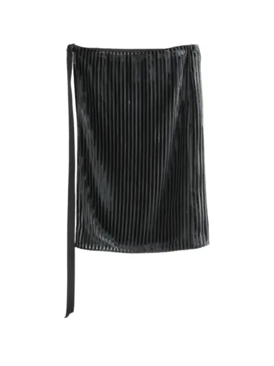 Ann Demeulemeester pleated wrap-style shorts - Black