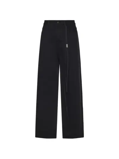 Ann Demeulemeester tie-detail trousers - Black