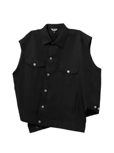 Black Comme Des Garçons asymmetric-hem vest