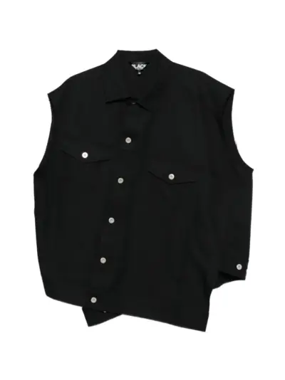 Black Comme Des Garçons asymmetric sleeveless gilet
