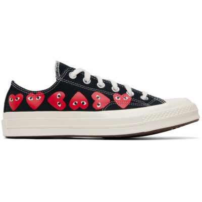 COMME des GARÇONS PLAY Black Converse Edition Chuck 70 Multi Heart Sneakers