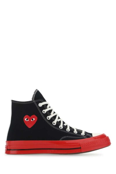 Comme Des Garcons Play Black Canvas Comme Des Garã§ons X Converse Sneakers - Unisex