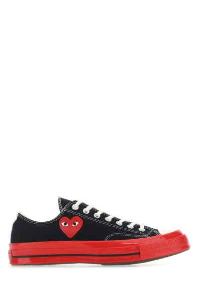 Comme Des Garcons Play Black Canvas Comme Des Garã§ons X Converse Sneakers - Unisex