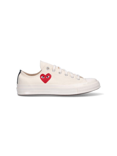 Comme Des Garcons Play Sneakers White Cotton - Unisex