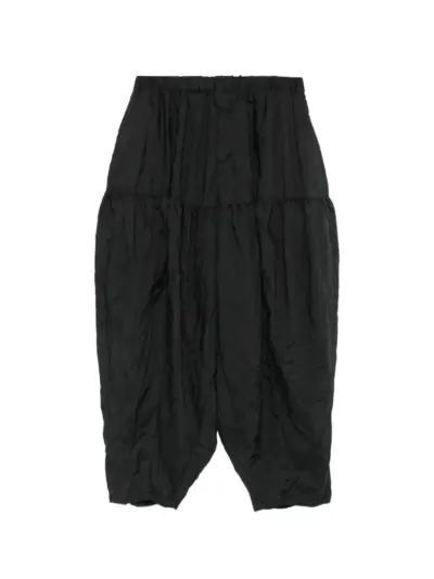 Comme Des Garçons crinkled tiered trousers - Black