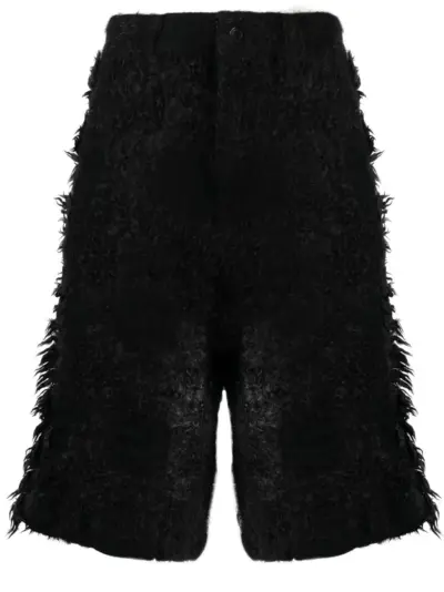 Comme Des Garçons faux-shearling wool shorts - Black