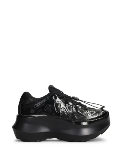 Comme Des Garçons patent-finish chunky-sole sneakers - Black