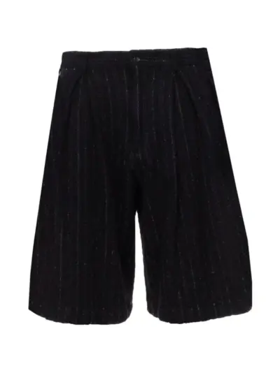 Comme Des Garçons pinstripe pleated shorts - Black