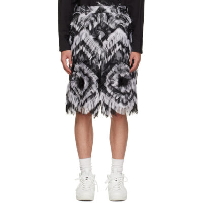 Comme des Garçons Homme Plus Black Fringed Faux-Fur Shorts