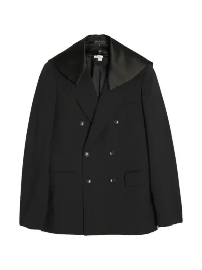 Comme des Garçons Homme Plus double-breasted pinstripe-pattern jacket - Black