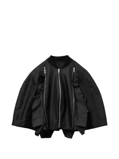 Comme des Garçons Homme Plus ruffled cropped jacket - Black