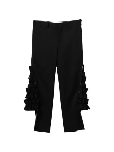 Comme des Garçons Homme Plus ruffled zip details trousers - Black