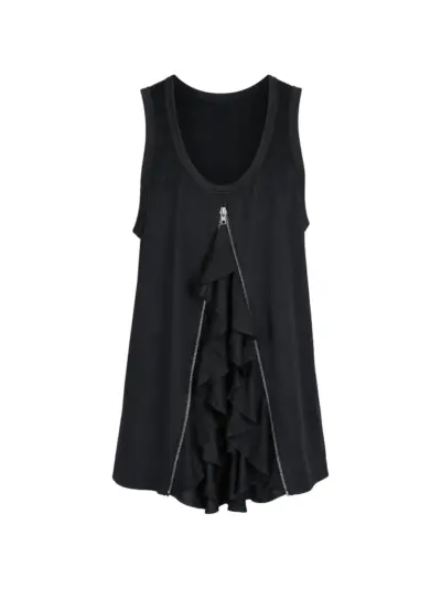 Comme des Garçons Homme Plus ruffled zip-fastening vest - Black