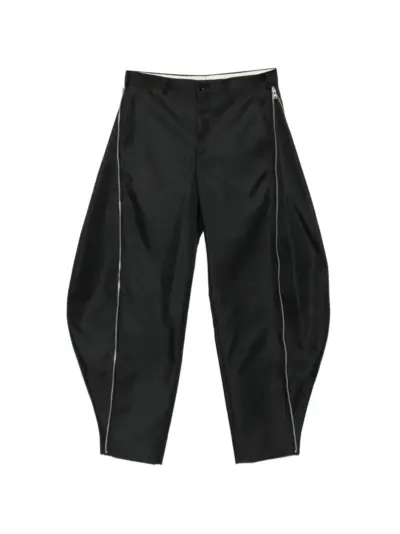 Comme des Garçons Homme Plus zip-detail curved-leg trousers - Black