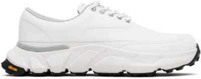 Comme des Garçons Homme White Synthetic Leather Low Top Sneakers