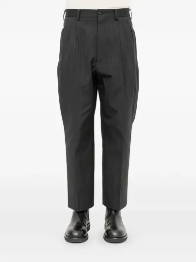 Comme des Garçons Homme pinstripe-pattern pleated trousers - Black