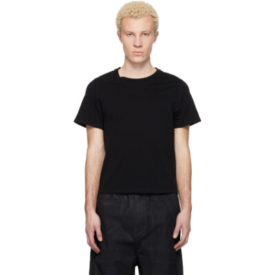 DET BLEV SENT Black Cropped T-shirt