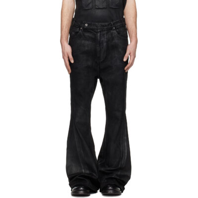 DET BLEV SENT Black Waxed Varet Jeans