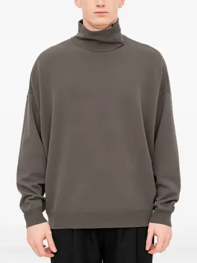 Devoa buttoned high-neck sweater - Grey