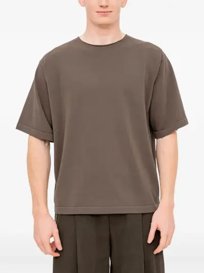 Devoa short-sleeve knit T-shirt - Brown