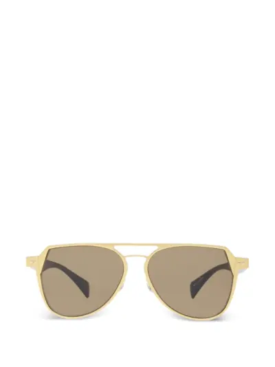 Discord Yohji Yamamoto double-bridge pilot-frame sunglasses - Gold