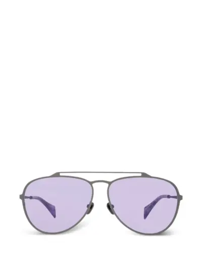 Discord Yohji Yamamoto double-bridge pilot-frame sunglasses - Grey