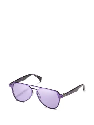 Discord Yohji Yamamoto geometric-frame double-bridge sunglasses - Purple