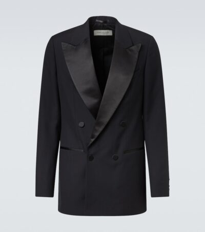 Dries Van Noten Double-breasted wool and silk suit jacket