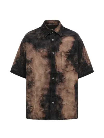 Feng Chen Wang Decayed Check shirt - Black